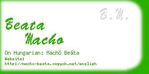 beata macho business card