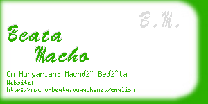 beata macho business card